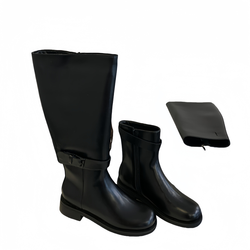 Two-Way Detachable Riding Boots Chunky Heel Thick Sole Mid-Calf Short Boots Women Autumn - Image 5