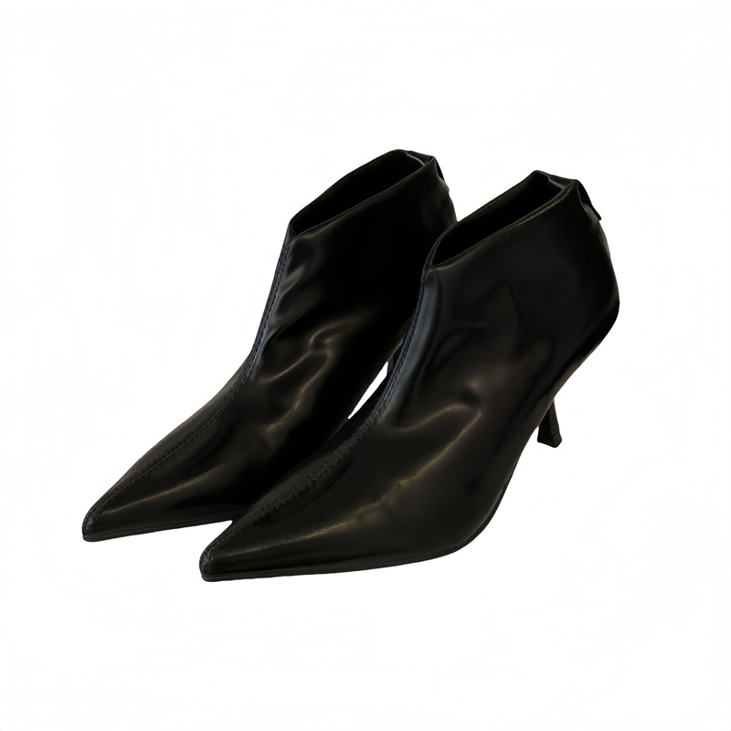 2025 New Women's Ankle Boots Autumn Winter High Heel Pointed Toe French Style Short Boots Thin Heel - Image 5