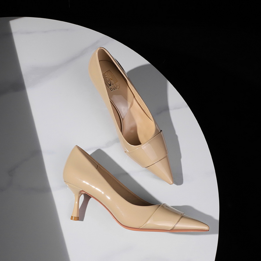 European American Style Everyday Versatile High Heel Women's Pointed Toe Shallow Mouth Patent Leather Thin Heel Commute Banquet Temperament Single Shoes - Image 2