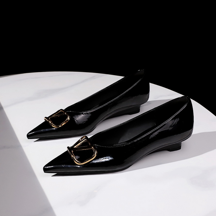 Retro Casual Commuter Shoes for Women with Metal Buckle, Low Cut Wedge Heel, Height Increasing, Versatile and Elegant - Image 2